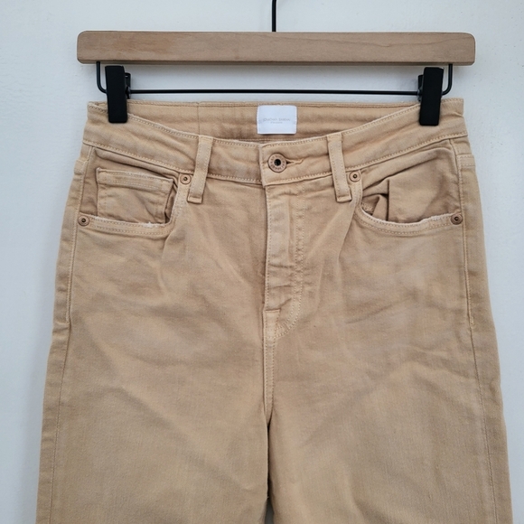 Jonathan Simkhai Women's Tan Frayed Hem Jeans - Picture 2 of 9